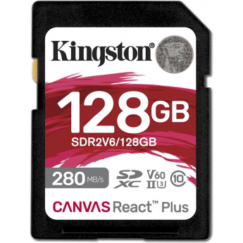 Карта памяти 128Gb SD KINGSTON CANVAS REACT PLUS (SDR2V6/128GB) Карта памяти 128Gb SD KINGSTON CANVAS REACT PLUS (SDR2V6/128GB)