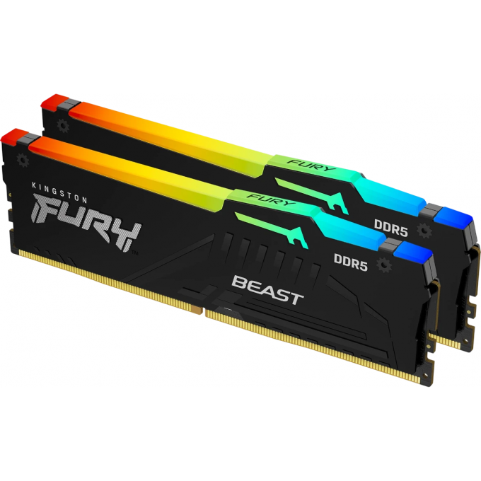 Оперативная память 64Gb DDR5 5600MHz KINGSTON FURY BEAST RGB () (2x32Gb KIT) KF556C40BB2AK2-64