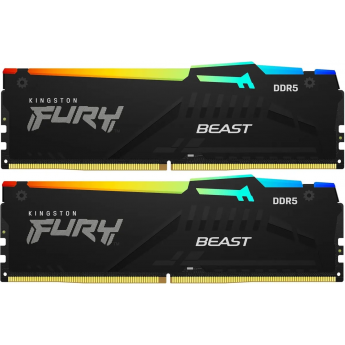 Память оперативная KINGSTON 32GB 6000MT/s DDR5 CL30 DIMM (Kit of 2) FURY Beast RGB XMP Память оперативная KINGSTON 32GB 6000MT/s DDR5 CL30 DIMM (Kit of 2) FURY Beast RGB XMP