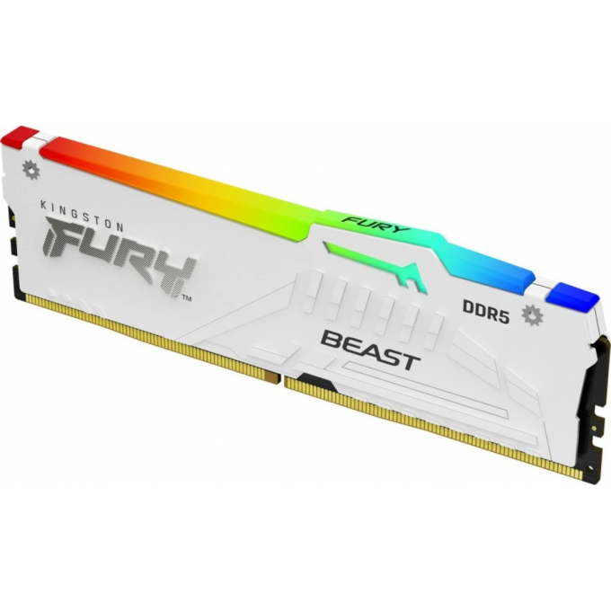 Память оперативная KINGSTON FURY BEAST WHITE RGB XMP 16GB 5600MT/s DDR5 CL40 DIMM KF556C40BWA-16