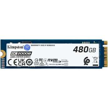 Твердотельный накопитель KINGSTON SSD DC2000B 480GB, M.2 22x80mm, NVMe, PCIe Gen 4x4, 3D TLC, R/W 7000/800MB/s, IOPs 530 000/32 000, TBW 350, DWPD 0.4 Твердотельный накопитель KINGSTON SSD DC2000B 480GB, M.2 22x80mm, NVMe, PCIe Gen 4x4, 3D TLC, R/W 7000/800MB/s, IOPs 530 000/32 000, TBW 350, DWPD 0.4