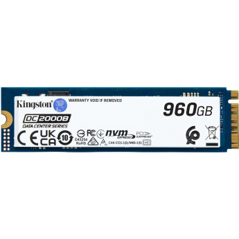 Твердотельный накопитель KINGSTON SSD DC2000B 960GB, M.2 22x80mm, NVMe, PCIe Gen 4x4, 3D TLC, R/W 7000/1300MB/s, IOPs 540 000/47 000, TBW 700, DWPD 0.4 (12 мес) Твердотельный накопитель KINGSTON SSD DC2000B 960GB, M.2 22x80mm, NVMe, PCIe Gen 4x4, 3D TLC, R/W 7000/1300MB/s, IOPs 540 000/47 000, TBW 700, DWPD 0.4 (12 мес)